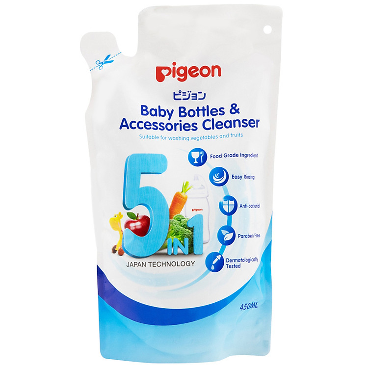Dung dịch súc rửa bình sữa và phụ kiện Pigeon
