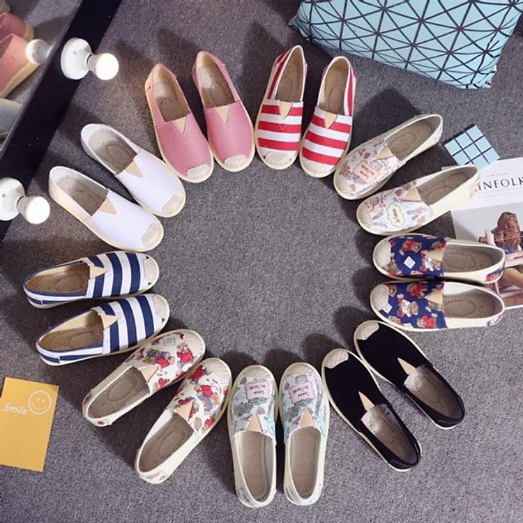 Giày vải slip on nhiều mẫu