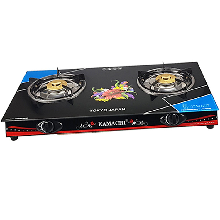 Bếp Ga Đôi Kamachi KM-212 Kiếng Cường Lực Đầu Đốt Mol Siêu Bền Điếu Inox Không Hoen Rỉ-Hàng Chính Hãng