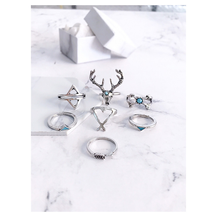 Set Nhẫn Nữ Midring Thời Trang Cá Tính Phong Cách Thời Thượng Tatiana