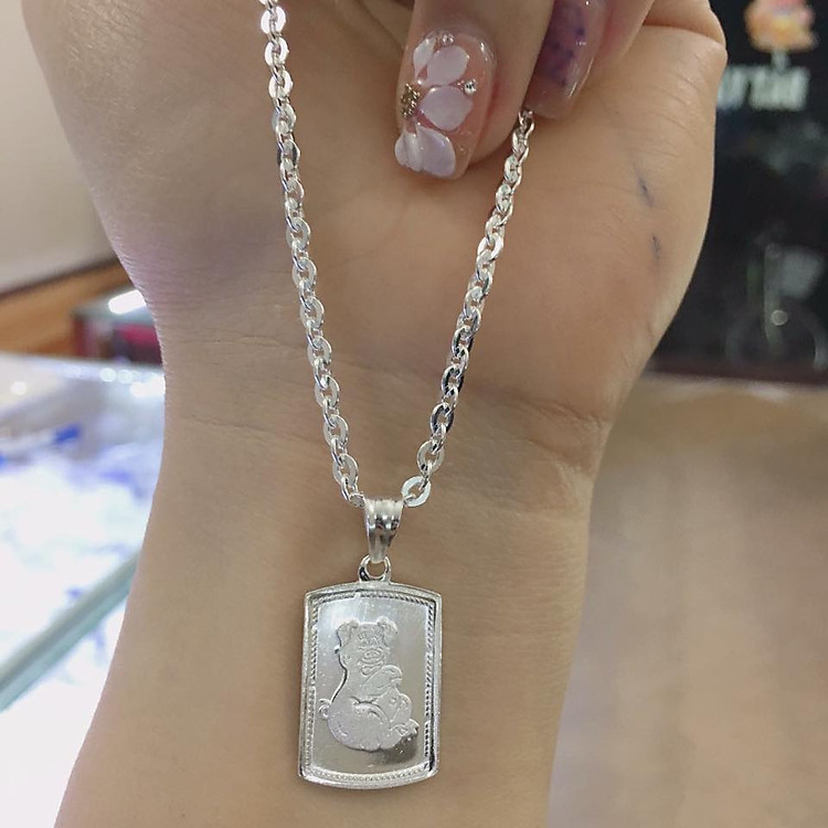 Dây chuyền và mặt bạc phòng gió cho trẻ đến 15 tuổi mã (VNS_DM280.220)