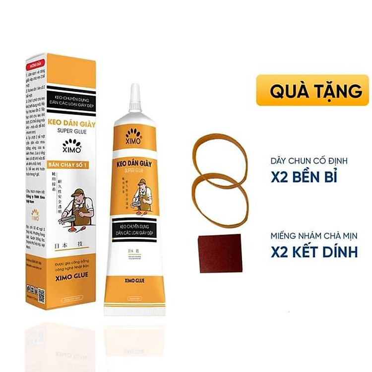 KEO DÁN GIÀY NHẬT BẢN XIMO ĐA NĂNG TRONG SUỐT SIÊU DÍNH 30 ML TẶNG MIẾNG CHÀ NHÁM VÀ DÂY CỐ ĐỊNH VẾT DÁN – HÀNG CHÍNH HÃNG