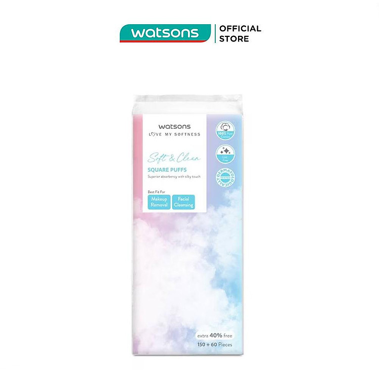 Bông Tẩy Trang Watsons Square Puffs 150S+40%