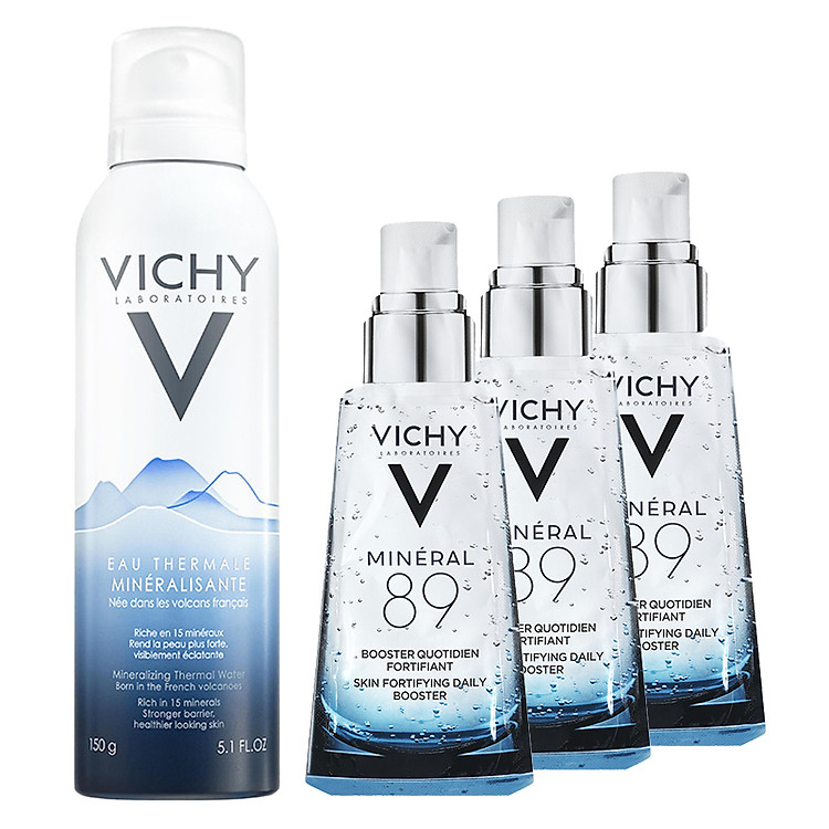 Bộ Xịt Khoáng Dưỡng Da Vichy Mineralizing Thermal Water (150ml) + Tặng Dưỡng Chất Giàu Khoáng Chất Mineral 89