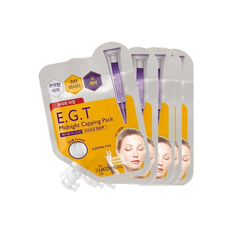 Combo 5 Mặt Nạ Ngủ Giúp Nâng Cơ, Săn Chắc Da Mediheal E.G.T Midnight Capping Pack 15ml x5