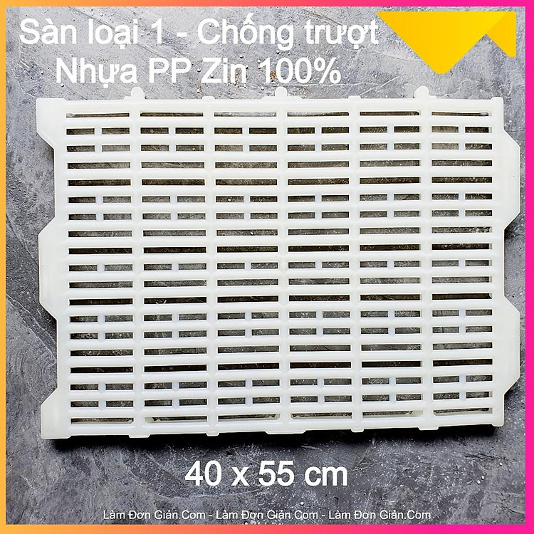 Tấm Nhựa Lót Sàn Chuồng Chó/Heo 40x55cm Bền Chắc Có Nhám Chống Trượt - Bằng Nhựa PP Nguyên Sinh