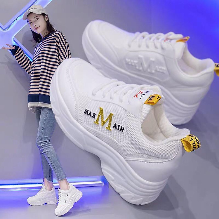 Giày thể thao nữ độn đế cao 5 phân cực êm chân MNHO