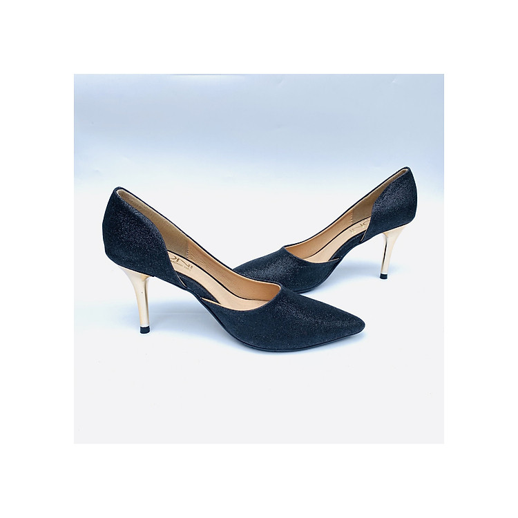 Giày Nữ Cao Gót Nhọn 7cm Caponi - Mẫu Thiết Kế Kim Tuyến