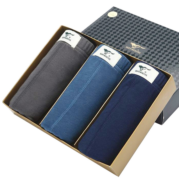 Set 3 Quần Lót Nam Tam Giác Cotton Trơn Màu Seven Wolves - Nhiều Màu
