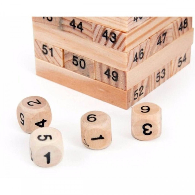 Đồ chơi việt nam wiss toy 54 thanh kèm xúc xắc hỗ trợ phát triển trí tuệ, game xếp hình gỗ phù hợp với cả trẻ em và người lớn – Kèm Móc Khóa 4Tech.