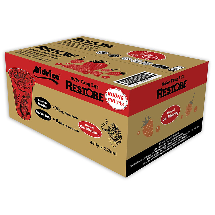 Nước Tăng Lực Ly Restore ( Thùng 48 ly 225ml ) - Sản phẩm của Bidrico