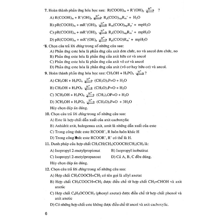 Giải Chi Tiết Câu Hỏi Trắc Nghiệm Khách Quan Hóa Học 12 - Ảnh 5