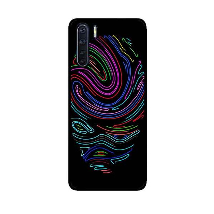 Ốp Lưng in cho Oppo A91 Mẫu Vân Tay Neon - Hàng Chính Hãng