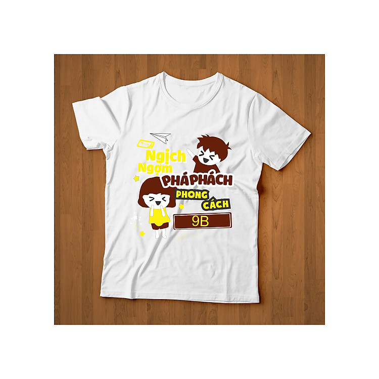 Áo thun nữ thời trang VinaBoss dành cho nhóm lớp 9B Mẫu 2