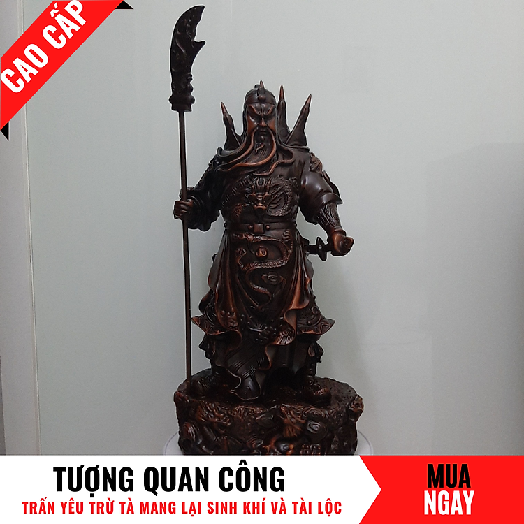 Tượng Quan Công Trang Trí Phong Thủy Cao 46cm