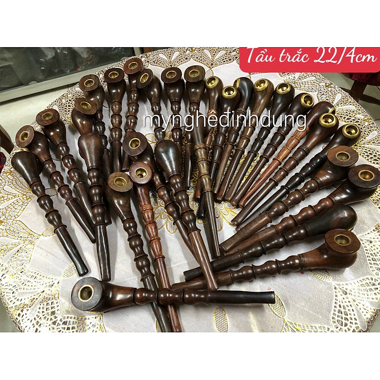 Tẩu điếu sì gà gỗ trắc đỏ đen phong cách lịch mãn (22×4cm)