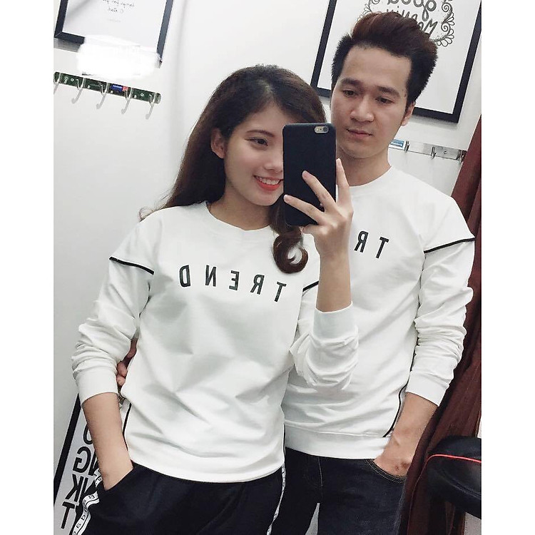 Đồ đôi thu đông CoupleTina 100% cotton cao cấp - màu trắng kem sang trọng
