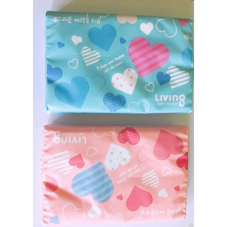 Combo 2 Gói Khăn giấy du lịch cao cấp LIVING – Loại 40 tờ/gói ( Living traveling tissue 40 sheets)