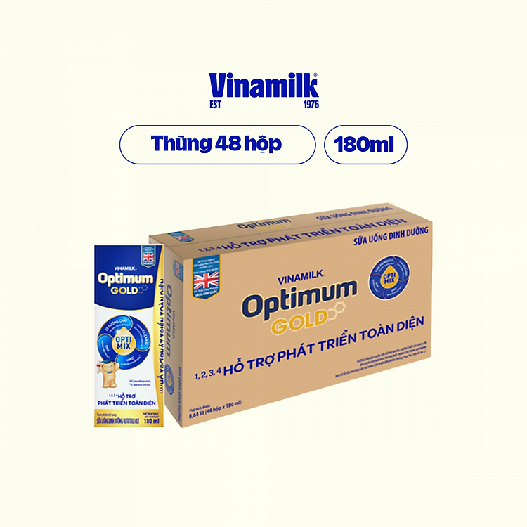 Sữa bột pha sẵn Optimum Gold - Thùng 48 hộp 180ml