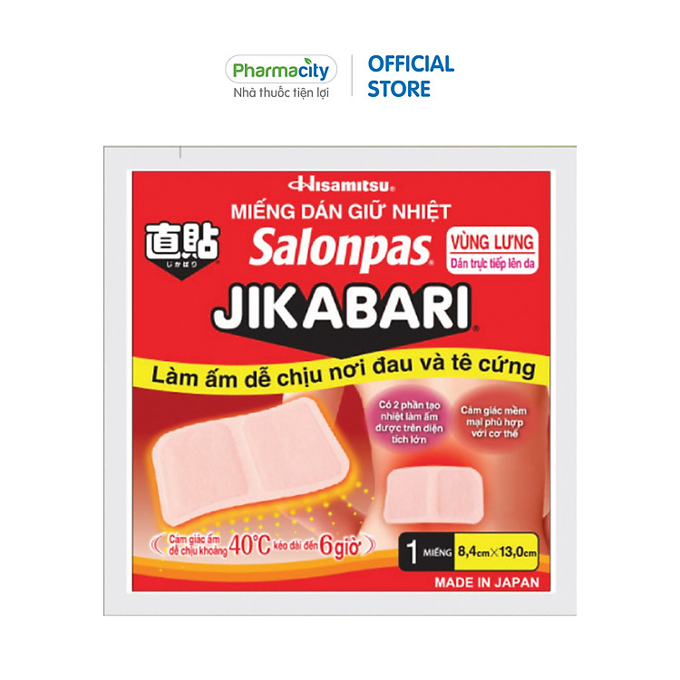 Miếng dán giữ nhiệt Salonpas Jikabari