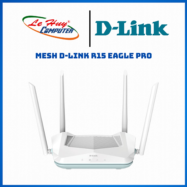 Bộ Phát Wi-Fi 6 Mesh D-Link R15 Eagle Pro AI Chuẩn AX1500 Tích Hợp AI - Hàng Chính Hãng