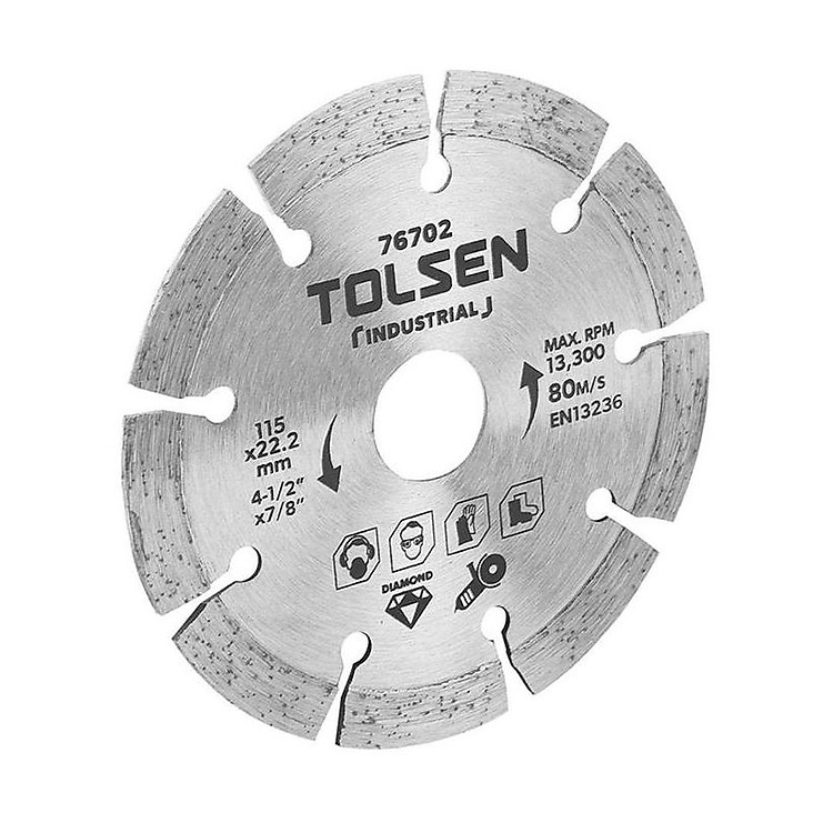 Đĩa Cắt Gạch Khô Tolsen 76703 - Bạc (125 x 22.2 mm)
