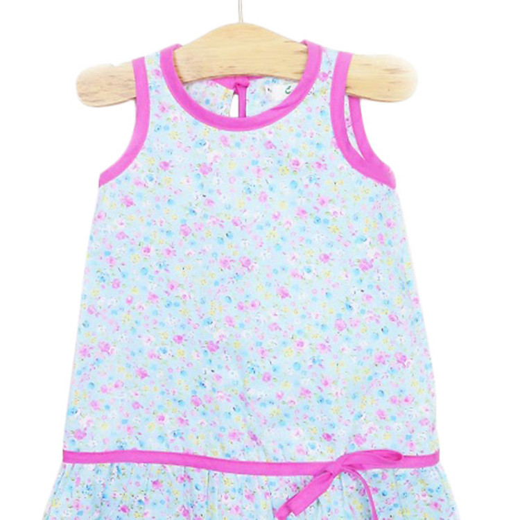 Đầm Đuôi Cá Thắt Nơ Bé Gái In Hoa CucKeo HC 248 - Hồng