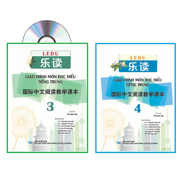 LEDU Giáo Trình Môn Đọc Hiểu Tiếng Trung 3 + 4 + DVD