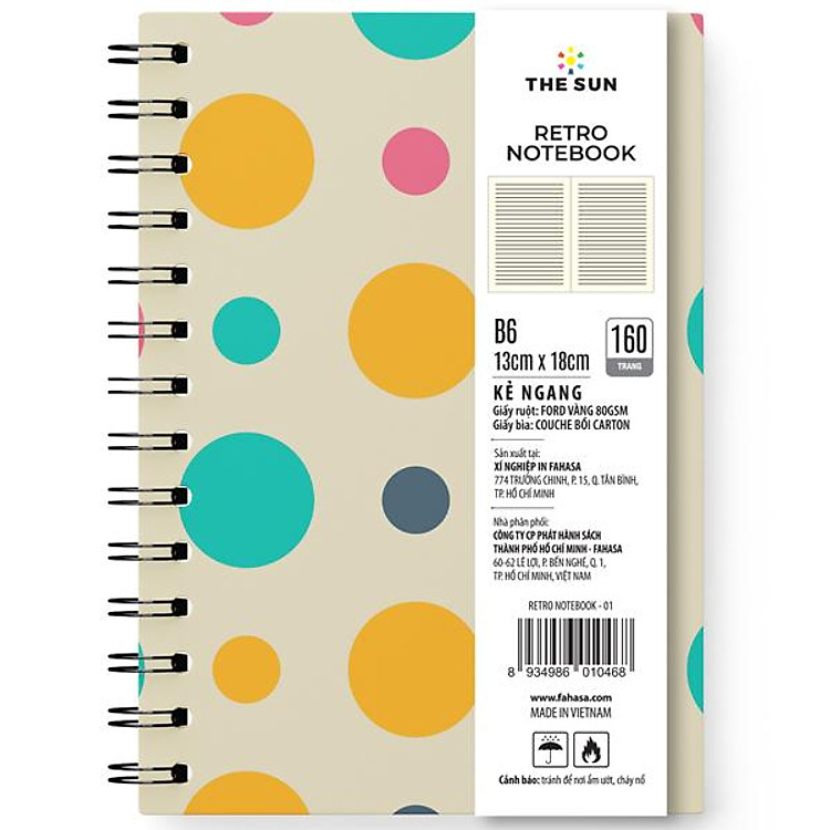 Sổ Lò Xo Bìa Cứng Retro B6 (160 trang)