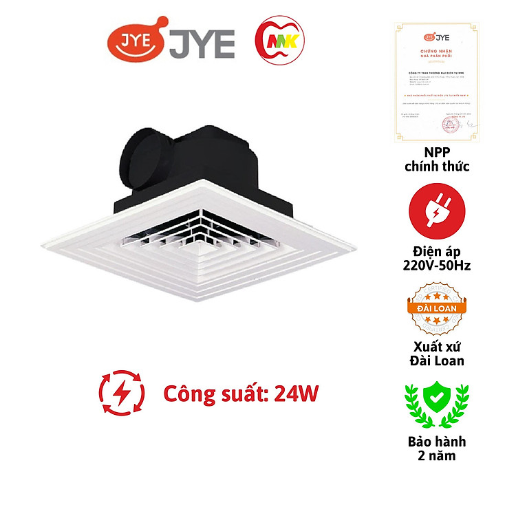 Quạt hút thông gió âm trần JY-C9010 24W KT 600x600mm JYE Đài Loan Hàng Chính Hãng Bảo hành 2 Năm