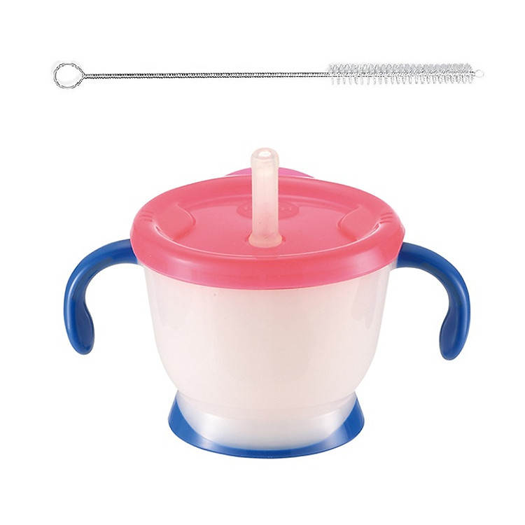 Cốc tập uống 3 giai đoạn Richell (tay xanh) + Tặng cọ rửa ống hút