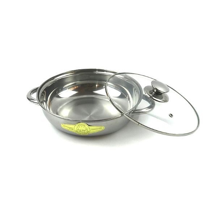 Nồi lẩu inox Fivestar 1 đáy 24cm nắp kính