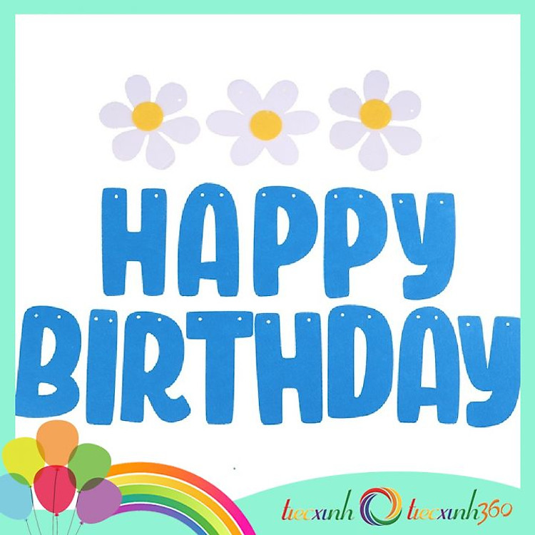 Dây chữ Happy Birthday trang trí sinh nhật – xanh