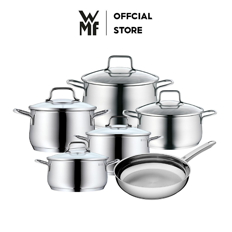Bộ Nồi Chảo 6 Món WMF Brillant Chất Liệu Thép Không Gỉ, Size 16, 16, 20, 20, 24, 24cm - 0739166030