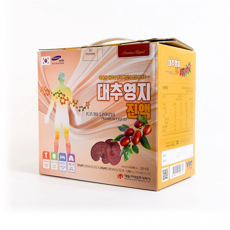 Hộp 15 Gói Nước Linh Chi Táo Đỏ Daedong Korea (80ml x 15) - Jujube Linhzhi Premium liquid 대추영지진액