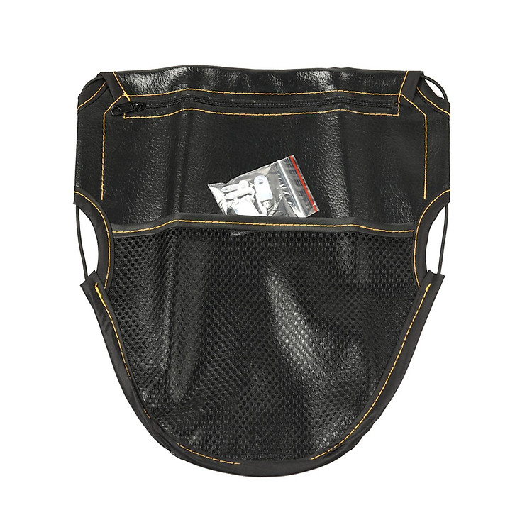 Black PU Motorcycle Under Seat Storage Pouch Bag Organizer