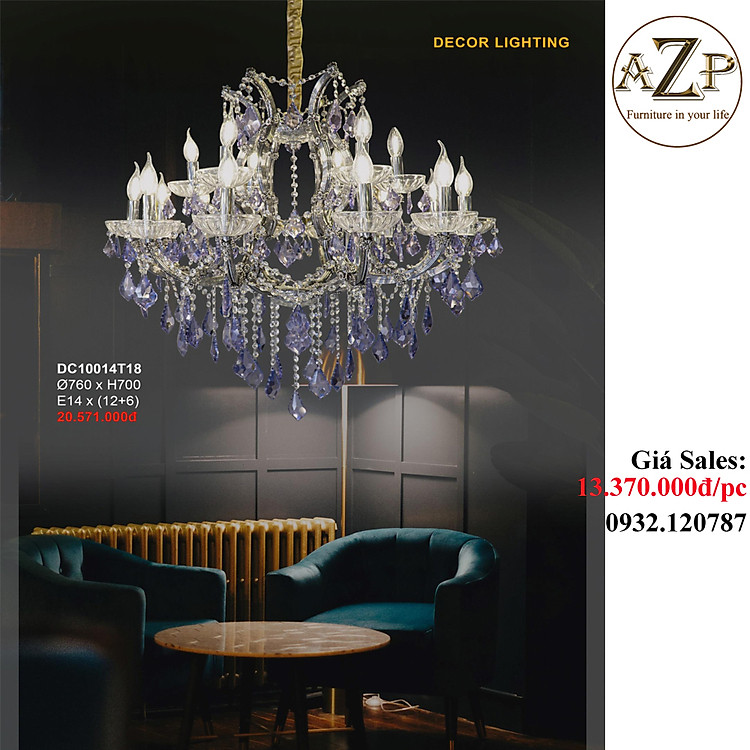 AZP - ĐÈN THẢ TRẦN (TAY) / ĐÈN TRANG TRÍ AZP-TT10014-T18 phong cách Tân Cổ Điển, hàng nhập khẩu AZP