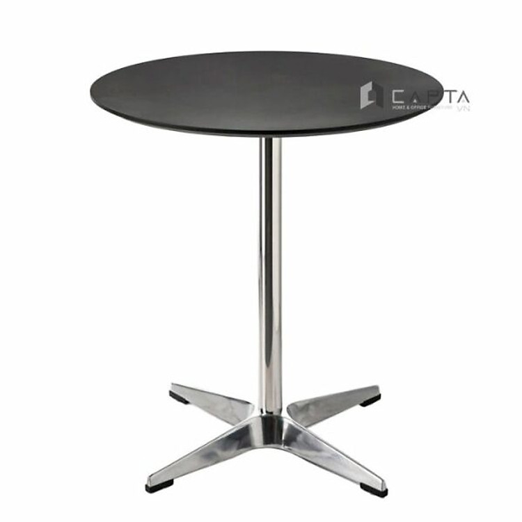 Bàn cafe mặt gỗ MDF TE1552-08W Nội thất Capta Bàn cafe đế chân nhôm chống gỉ chắc chắn mặt gỗ tròn 80cm hcm