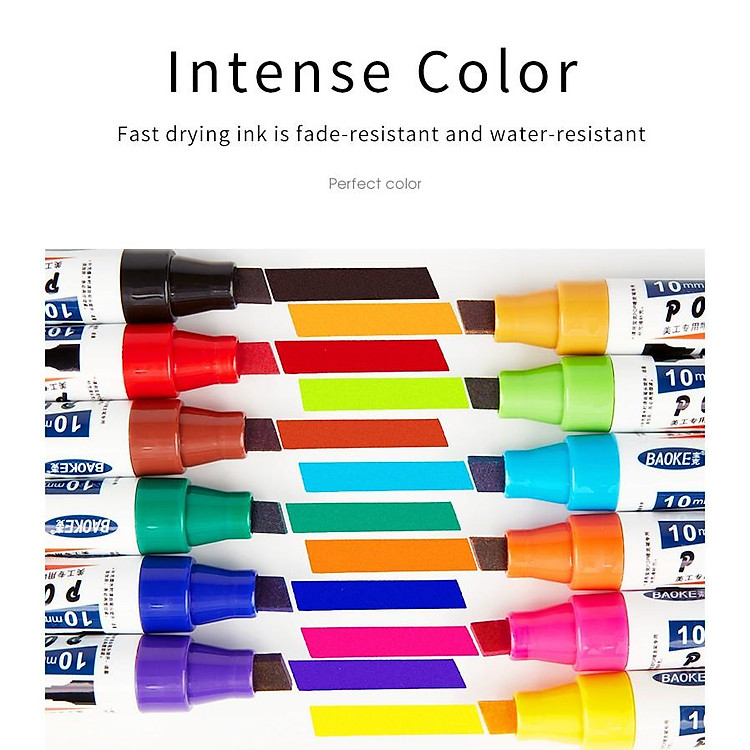 Bút Marker BAOKE (12 màu, ngòi 6mm) - Ảnh 4