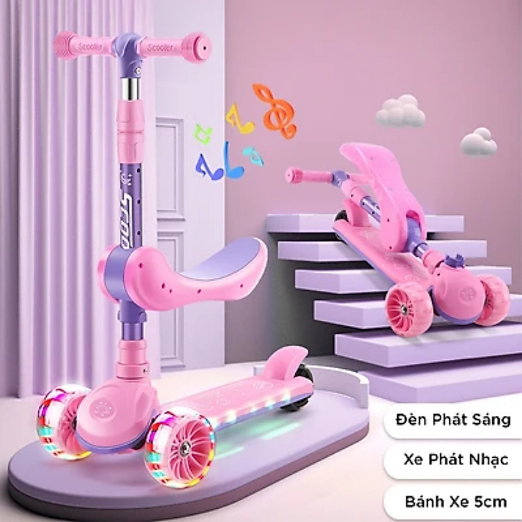 Mua Xe Trượt Scooter MINIIN 3in1 Có Nhạc Chính hãng Ưu đãi - Hình ảnh 3