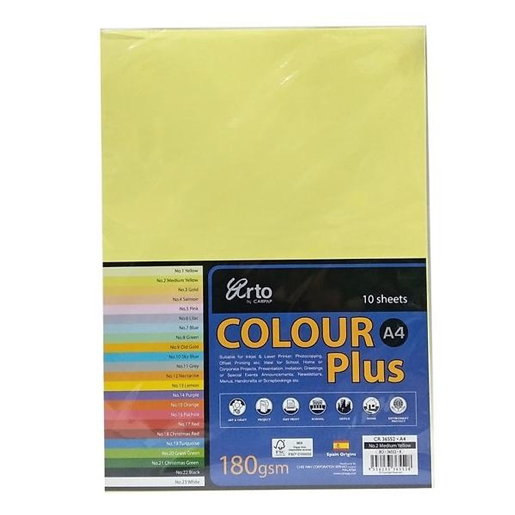 Giấy Bìa Màu 36552 – Màu Vàng