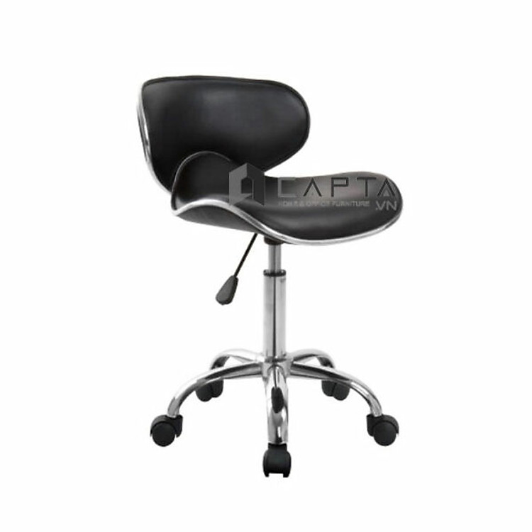 Ghế quầy giao dịch nệm PVC màu đen màu đỏ pen thấp chân xoay nhập khẩu CB2213-2P Nội thất Capta