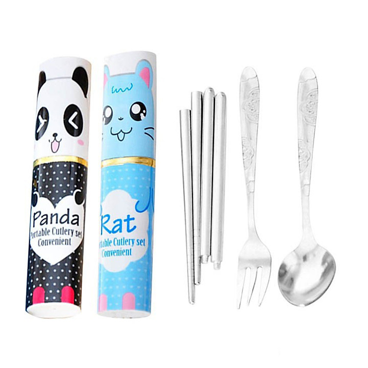 Combo 2 hộp thìa muỗng đũa du lịch hoạt hình