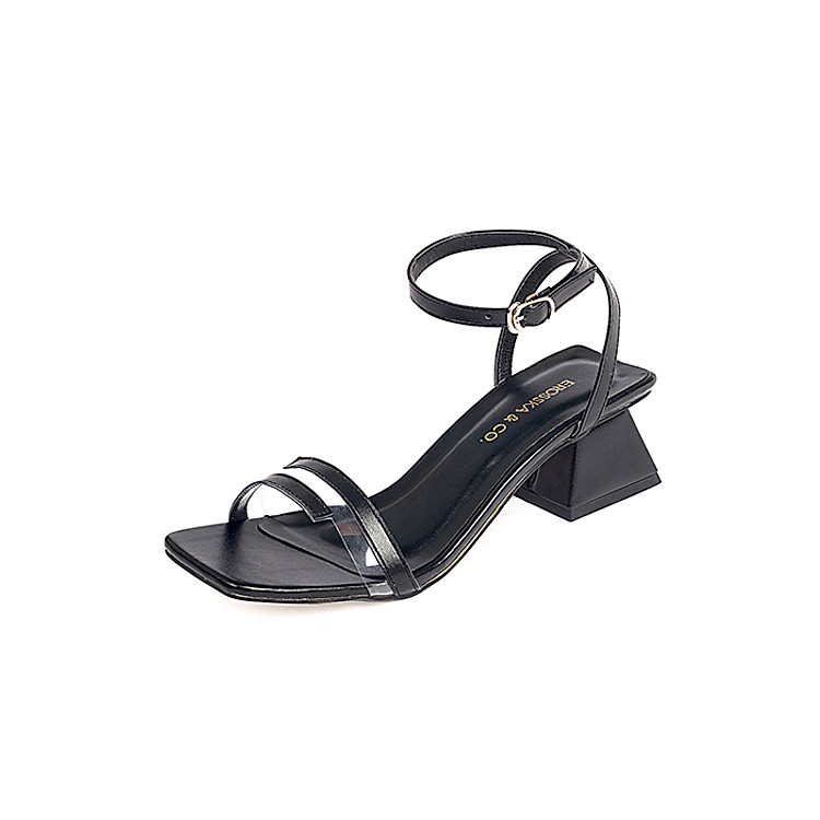 Giày Nữ, Giày Cao Gót Vuông Block Heels Erosska Hở Mũi Quai Mảnh Thời Trang Cao 5 Phân EB007