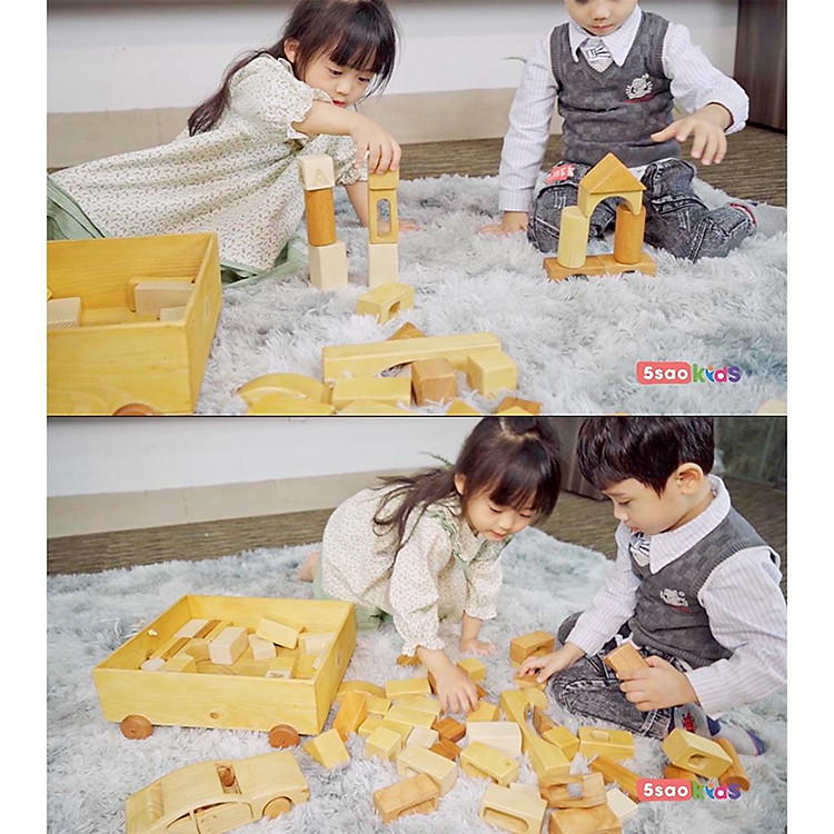 Bộ xếp khối hình học 99 chi tiết Chính hãng Tiết kiệm - Hình ảnh 3