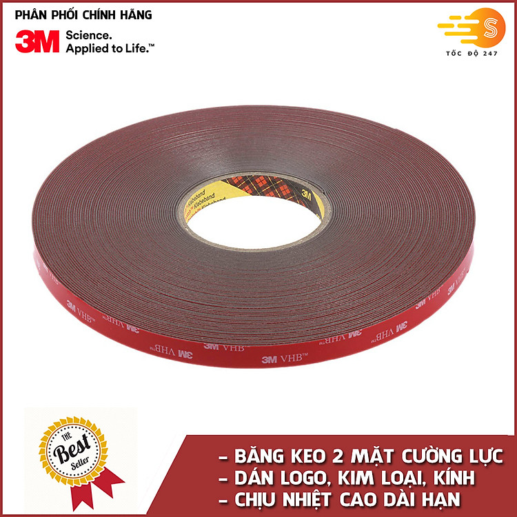 Băng keo 2 mặt cường lực siêu dính 12mm x 3m