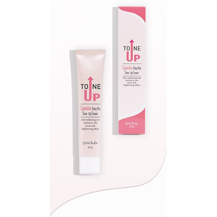 Kem nâng tông dưỡng da trắng hồng rạng rỡ - Natinda Calamine Shiny Pink Tone-Up Cream - 50g