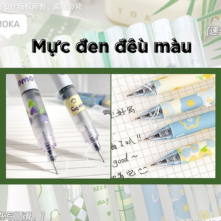 Bộ Bút Mực Gel (4 cây) 0.5mm - Đen - Ảnh 4