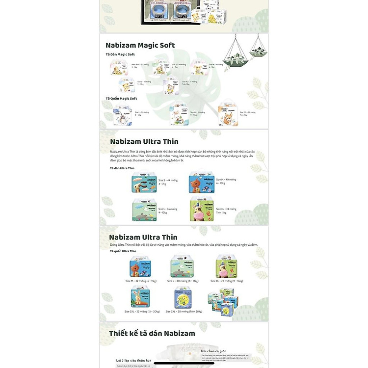 Bỉm Dán NABIZAM ULTRATHIN Nội Địa Hàn Chính hãng Ưu đãi - Hình ảnh 5