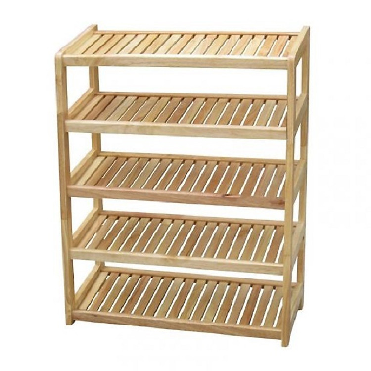 Kệ Giày Dép Gỗ Tự Nhiên 5 Tầng Rộng 60cm (TN)